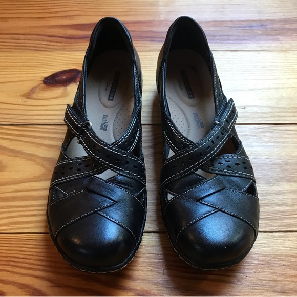 Clark’s Collection Black Leather Velcro Mary Janes, NWOT, 7.5 - Picture 4 of 14
